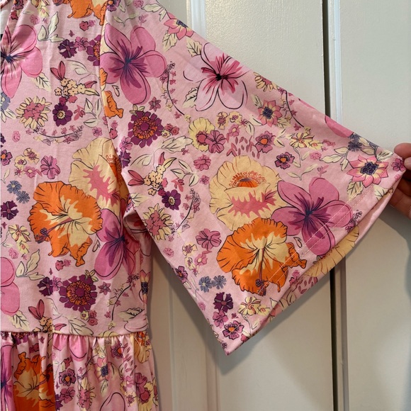 Bohemian Style - Floral Mini Dress - Picture 6 of 7